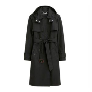 NWT JCREW NEW Icon Trench Coat Womens 2 P Petite Black Hooded Belt Jacket BF458